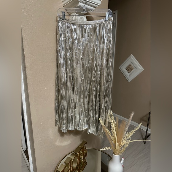 Maeve Gold Sequin A-line Midi Skirt for Work - Picture 8 of 14